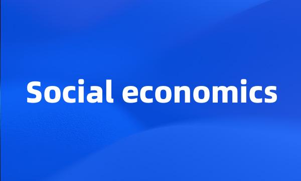 Social economics