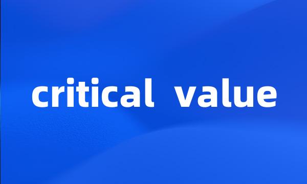 critical  value