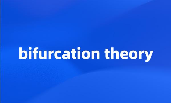 bifurcation theory