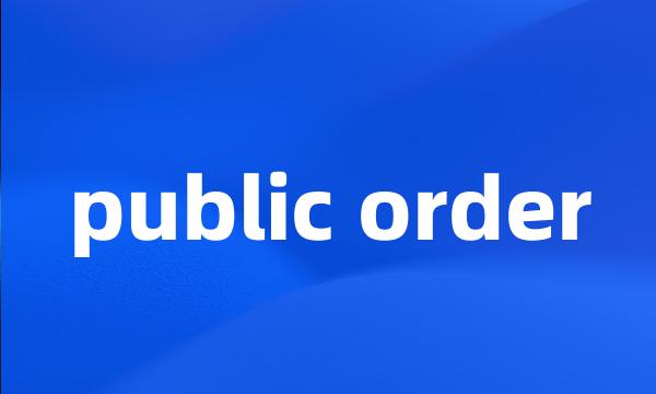 public order