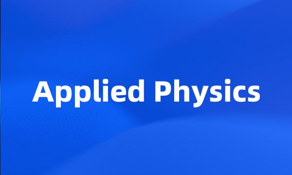 Applied Physics