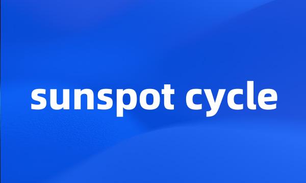 sunspot cycle