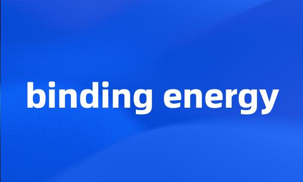 binding energy