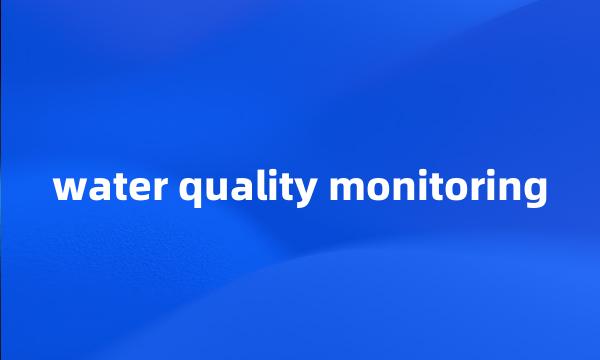 water quality monitoring