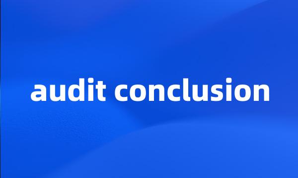 audit conclusion