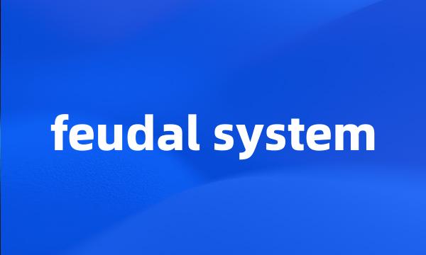 feudal system