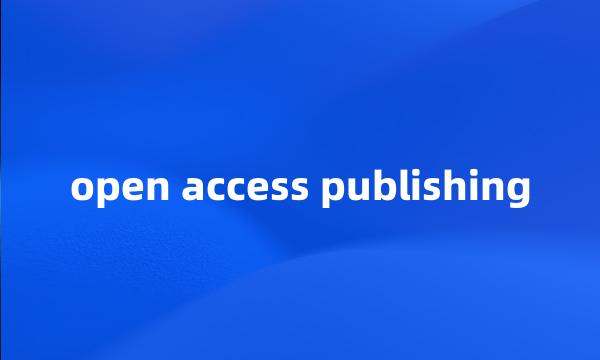 open access publishing