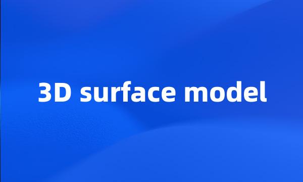 3D surface model