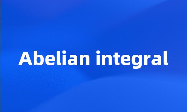 Abelian integral