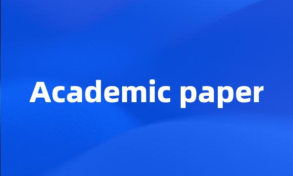 Academic paper