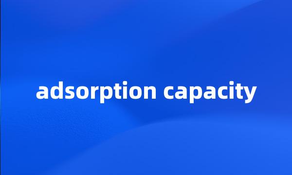 adsorption capacity