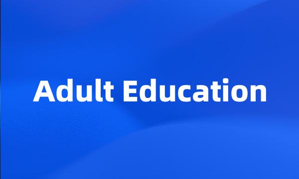 Adult Education