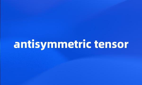 antisymmetric tensor