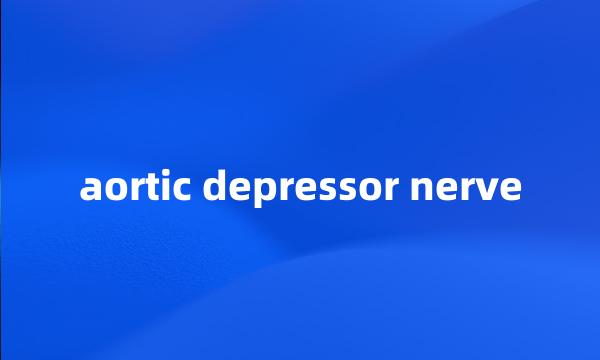 aortic depressor nerve