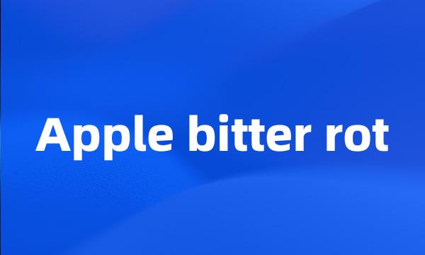 Apple bitter rot