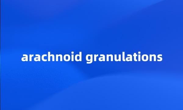 arachnoid granulations