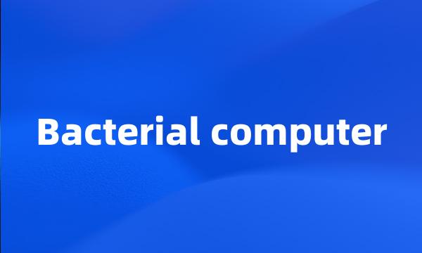 Bacterial computer