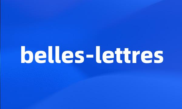 belles-lettres