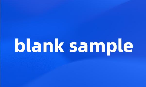 blank sample