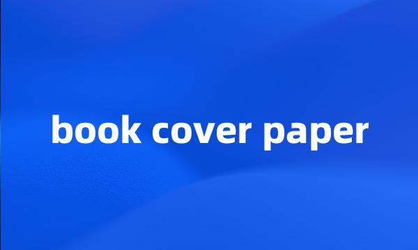 book cover paper