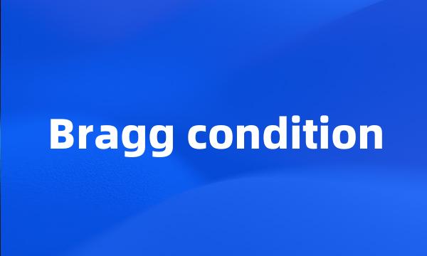 Bragg condition