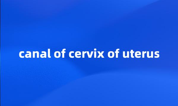 canal of cervix of uterus