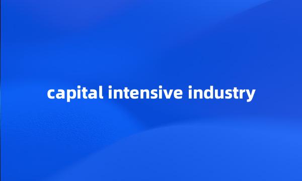 capital intensive industry