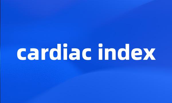 cardiac index