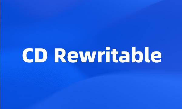 CD Rewritable