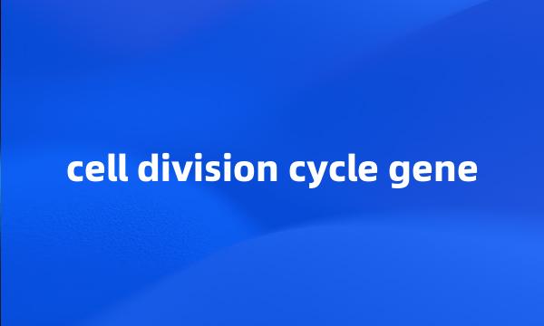 cell division cycle gene