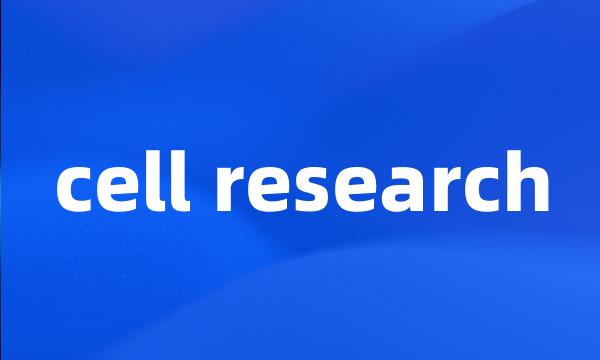 cell research