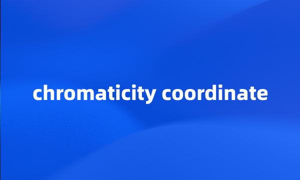 chromaticity coordinate