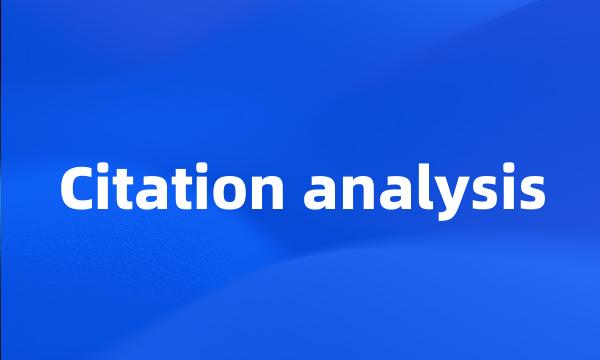 Citation analysis