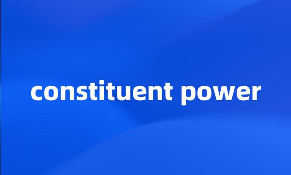 constituent power