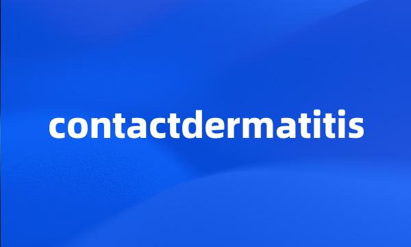 contactdermatitis