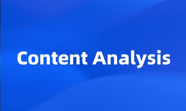 Content Analysis