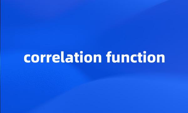 correlation function