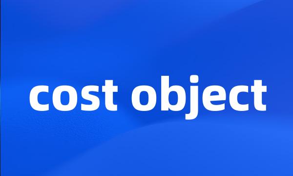 cost object