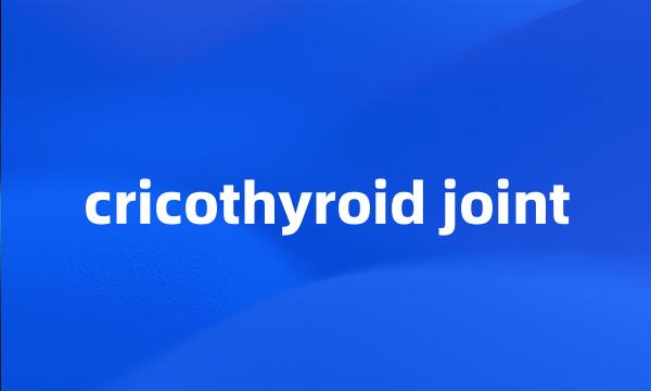 cricothyroid joint