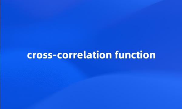 cross-correlation function