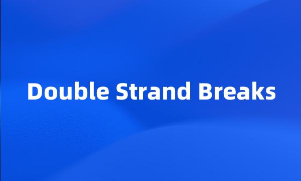 Double Strand Breaks