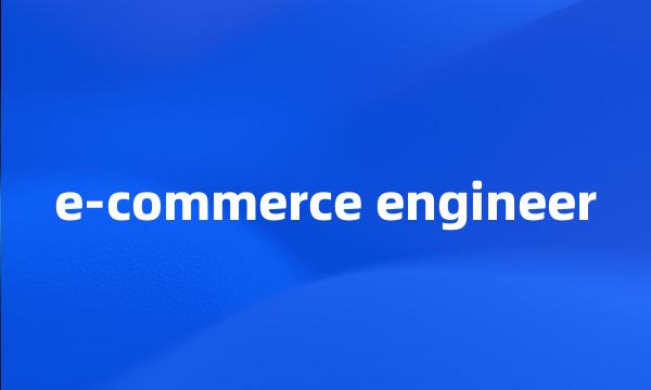 e-commerce engineer