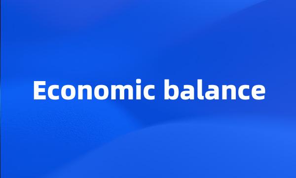 Economic balance