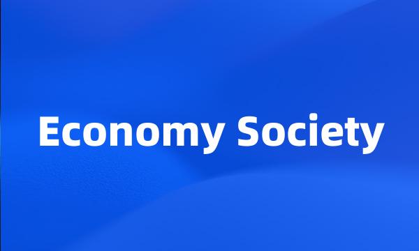 Economy Society