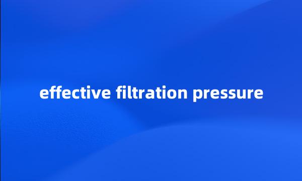 effective filtration pressure