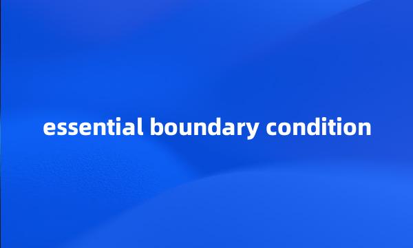 essential boundary condition