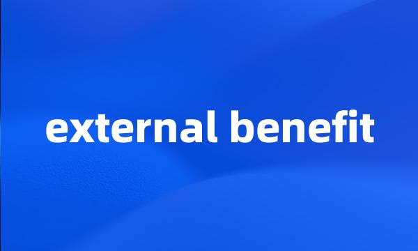 external benefit