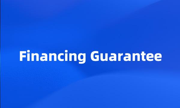 Financing Guarantee