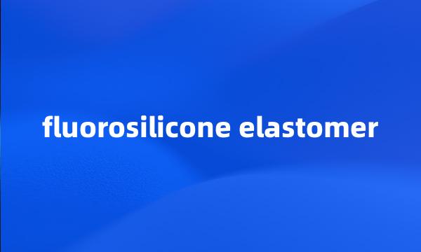 fluorosilicone elastomer