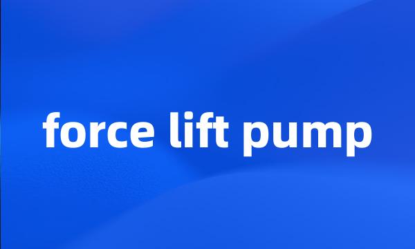 force lift pump